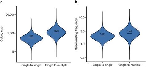 Larger colony sizes favoured the evolution of more .